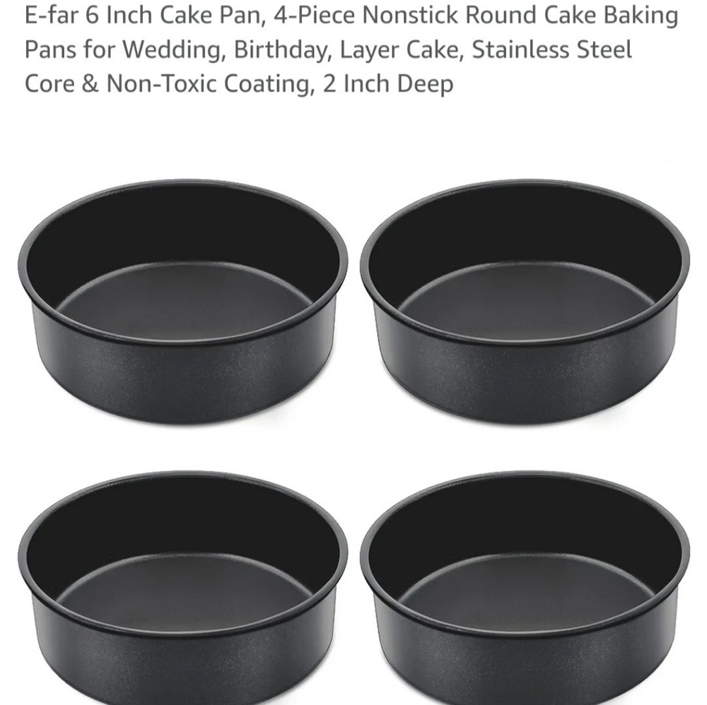 Baking cake pan 4 set of 6-inch nonstick. 1st birthday smash cake.
